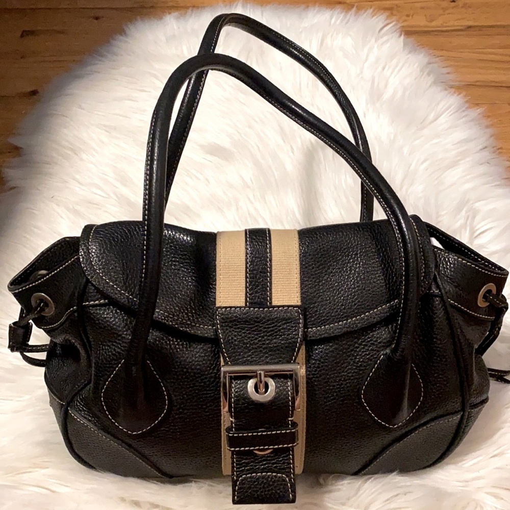 Prada large leather satchel bag